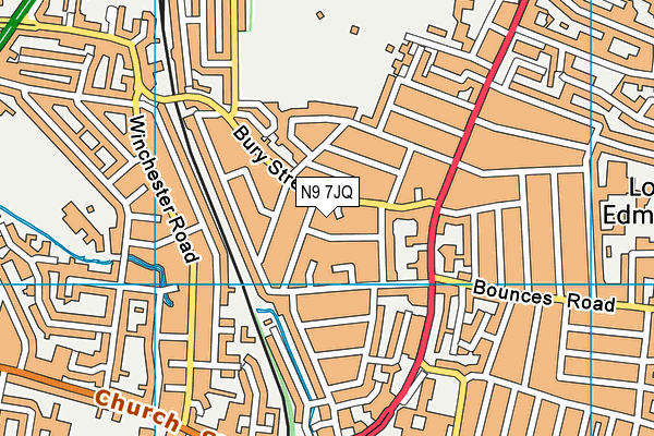N9 7JQ map - OS VectorMap District (Ordnance Survey)