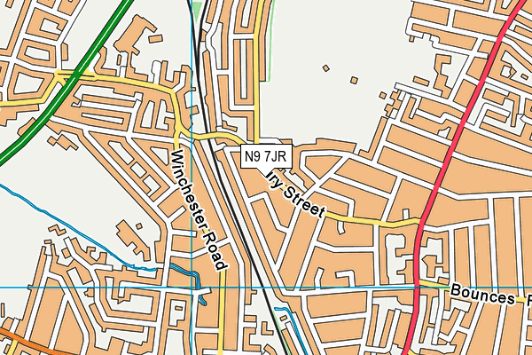 N9 7JR map - OS VectorMap District (Ordnance Survey)