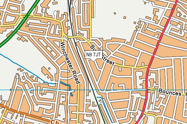 N9 7JT map - OS VectorMap District (Ordnance Survey)