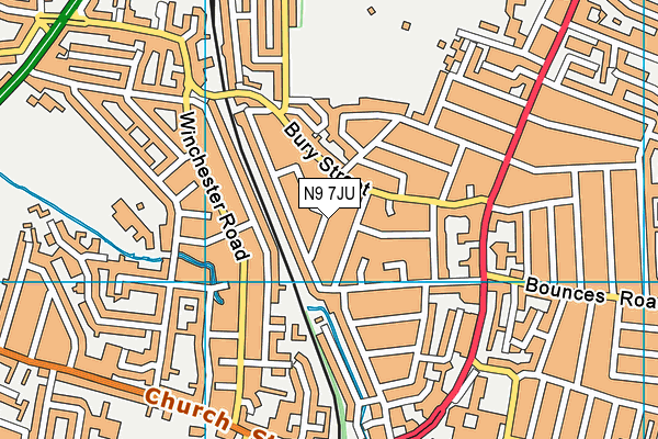 N9 7JU map - OS VectorMap District (Ordnance Survey)