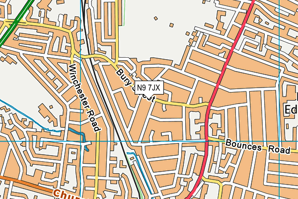 N9 7JX map - OS VectorMap District (Ordnance Survey)