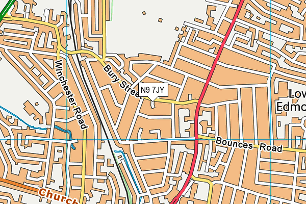 N9 7JY map - OS VectorMap District (Ordnance Survey)