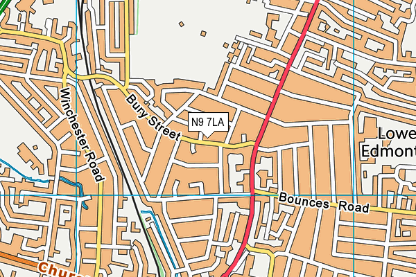 N9 7LA map - OS VectorMap District (Ordnance Survey)