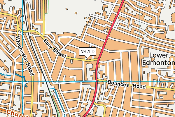 N9 7LD map - OS VectorMap District (Ordnance Survey)