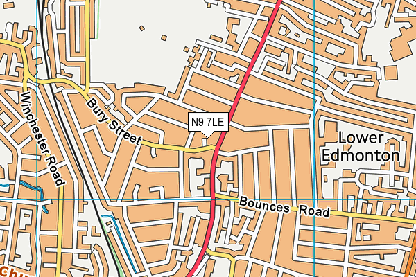 N9 7LE map - OS VectorMap District (Ordnance Survey)