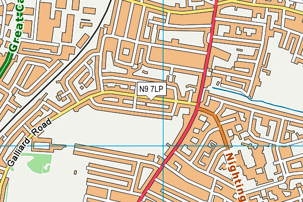 N9 7LP map - OS VectorMap District (Ordnance Survey)