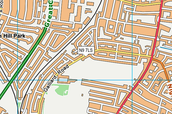 N9 7LS map - OS VectorMap District (Ordnance Survey)