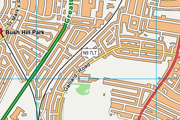 N9 7LT map - OS VectorMap District (Ordnance Survey)