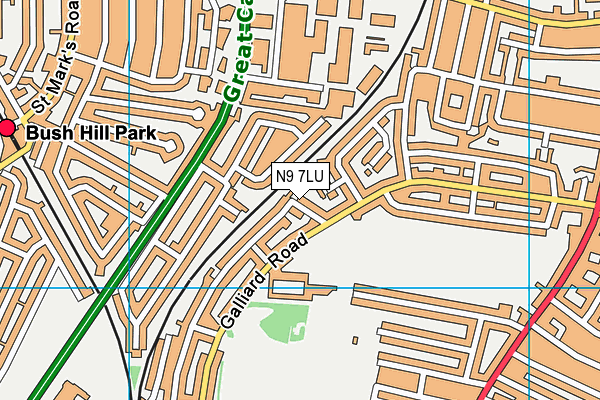 N9 7LU map - OS VectorMap District (Ordnance Survey)