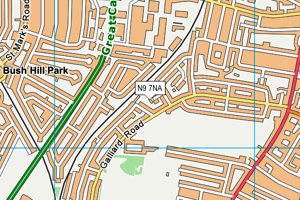 N9 7NA map - OS VectorMap District (Ordnance Survey)