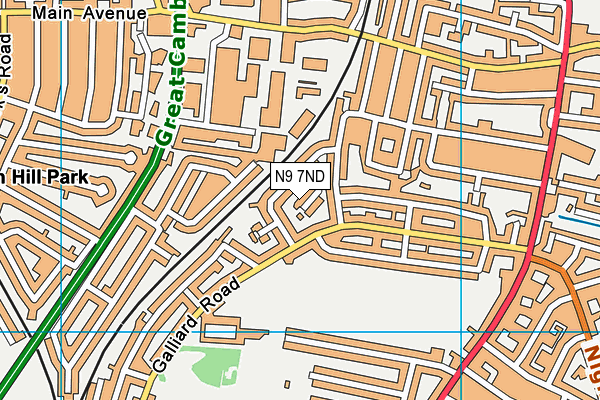 N9 7ND map - OS VectorMap District (Ordnance Survey)