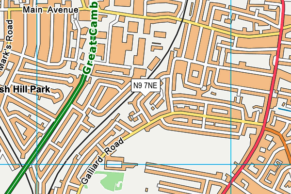 N9 7NE map - OS VectorMap District (Ordnance Survey)