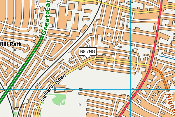 N9 7NG map - OS VectorMap District (Ordnance Survey)