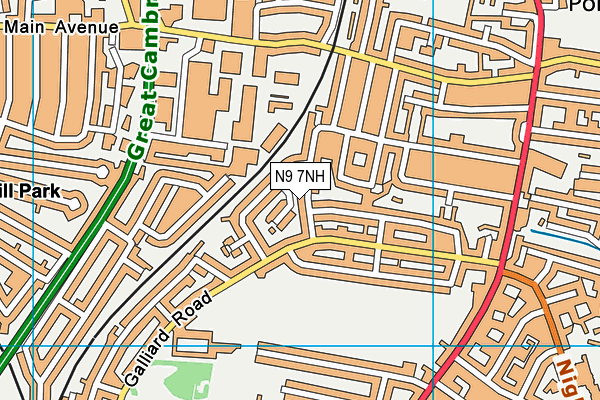 N9 7NH map - OS VectorMap District (Ordnance Survey)