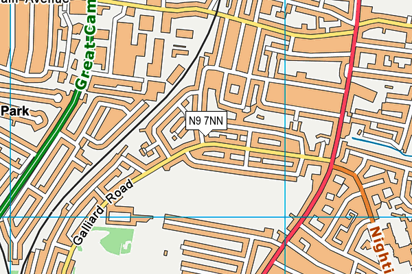 N9 7NN map - OS VectorMap District (Ordnance Survey)