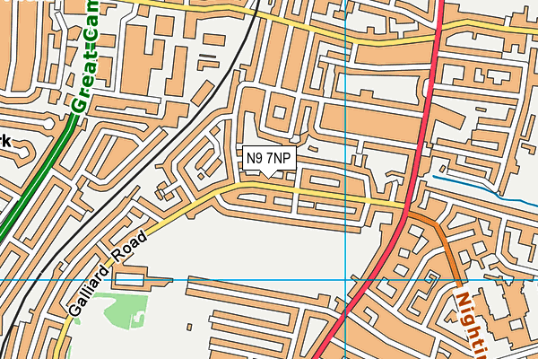 N9 7NP map - OS VectorMap District (Ordnance Survey)