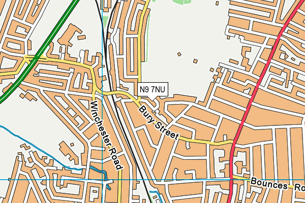 N9 7NU map - OS VectorMap District (Ordnance Survey)