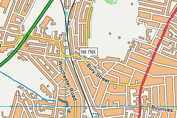 N9 7NX map - OS VectorMap District (Ordnance Survey)