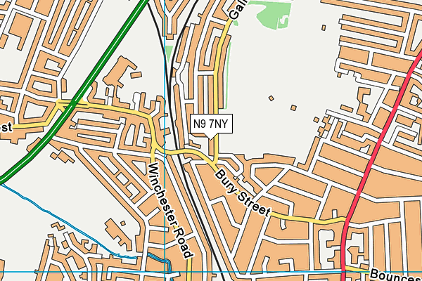 N9 7NY map - OS VectorMap District (Ordnance Survey)