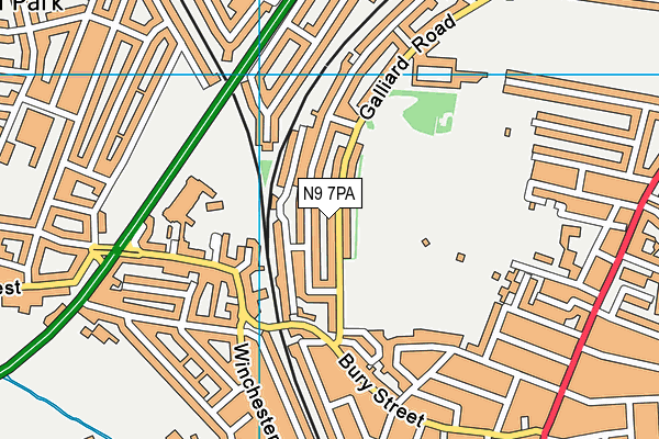 N9 7PA map - OS VectorMap District (Ordnance Survey)