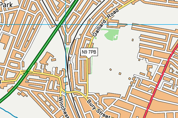 N9 7PB map - OS VectorMap District (Ordnance Survey)