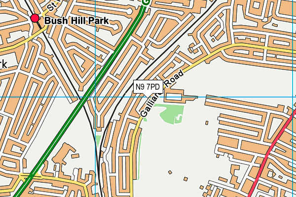 N9 7PD map - OS VectorMap District (Ordnance Survey)