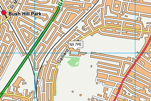 N9 7PE map - OS VectorMap District (Ordnance Survey)