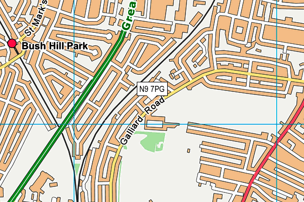 N9 7PG map - OS VectorMap District (Ordnance Survey)