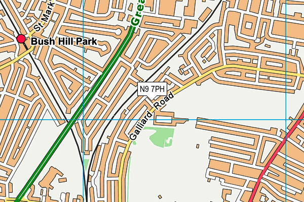 N9 7PH map - OS VectorMap District (Ordnance Survey)