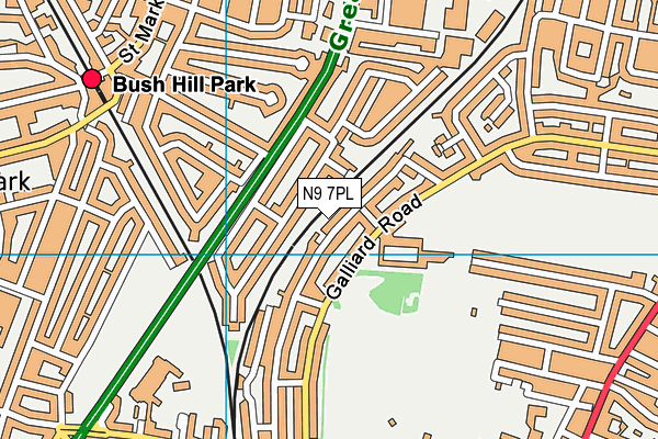 N9 7PL map - OS VectorMap District (Ordnance Survey)