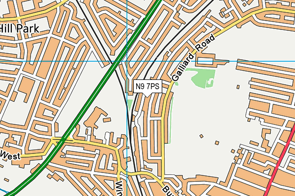 N9 7PS map - OS VectorMap District (Ordnance Survey)