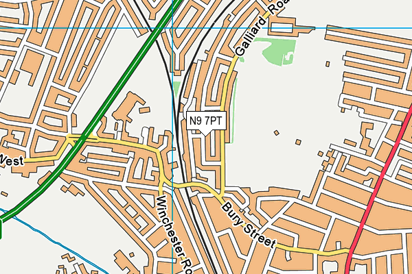 N9 7PT map - OS VectorMap District (Ordnance Survey)