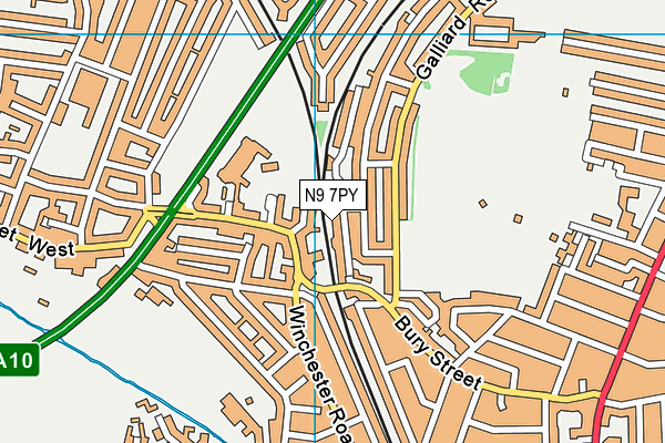 N9 7PY map - OS VectorMap District (Ordnance Survey)