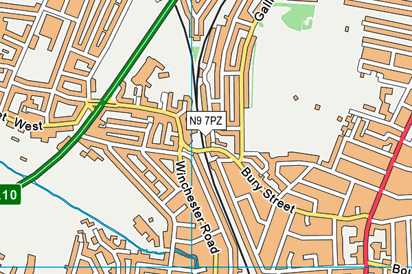 N9 7PZ map - OS VectorMap District (Ordnance Survey)