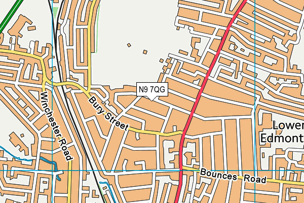 N9 7QG map - OS VectorMap District (Ordnance Survey)