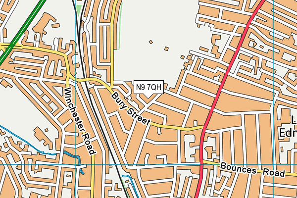 N9 7QH map - OS VectorMap District (Ordnance Survey)