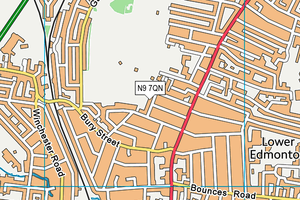 N9 7QN map - OS VectorMap District (Ordnance Survey)