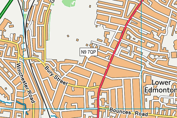 N9 7QP map - OS VectorMap District (Ordnance Survey)