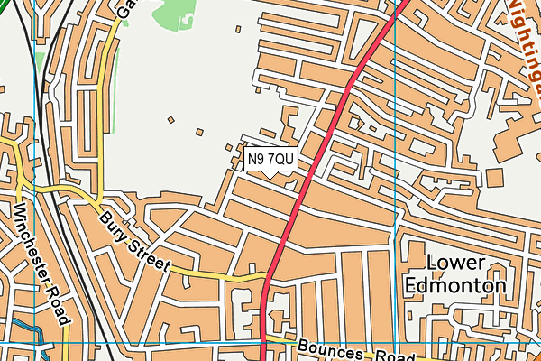 N9 7QU map - OS VectorMap District (Ordnance Survey)