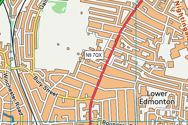 N9 7QX map - OS VectorMap District (Ordnance Survey)