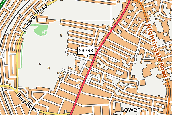 N9 7RB map - OS VectorMap District (Ordnance Survey)