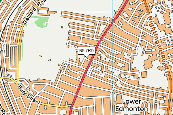 N9 7RD map - OS VectorMap District (Ordnance Survey)