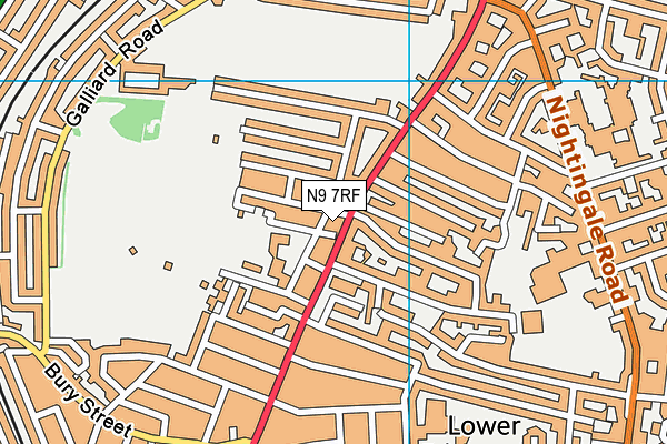 N9 7RF map - OS VectorMap District (Ordnance Survey)