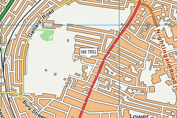 N9 7RG map - OS VectorMap District (Ordnance Survey)