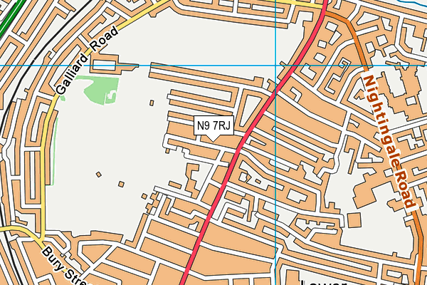 N9 7RJ map - OS VectorMap District (Ordnance Survey)