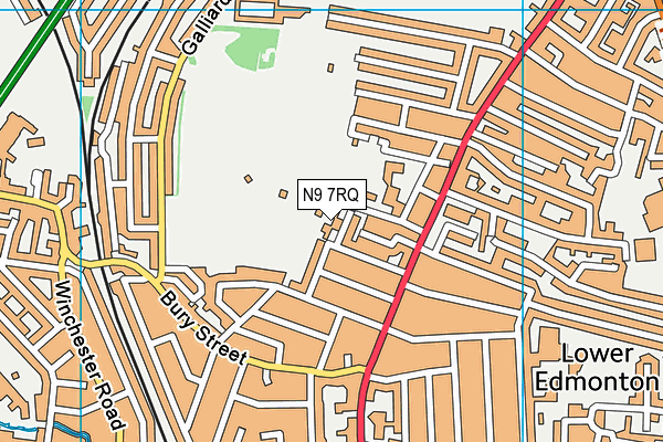 N9 7RQ map - OS VectorMap District (Ordnance Survey)
