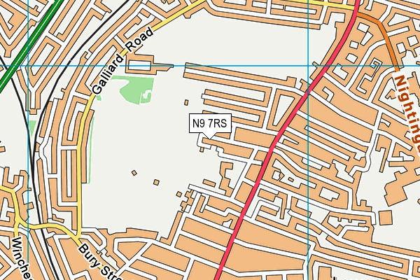 N9 7RS map - OS VectorMap District (Ordnance Survey)