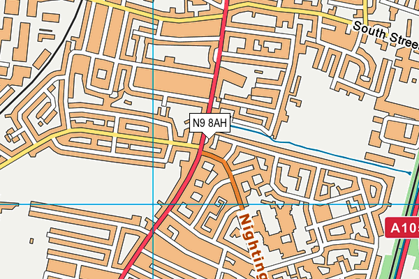 N9 8AH map - OS VectorMap District (Ordnance Survey)