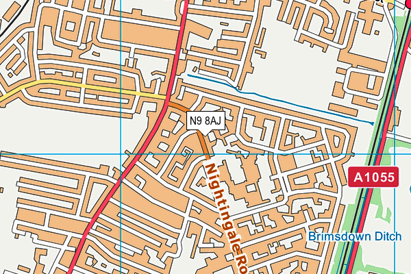 N9 8AJ map - OS VectorMap District (Ordnance Survey)