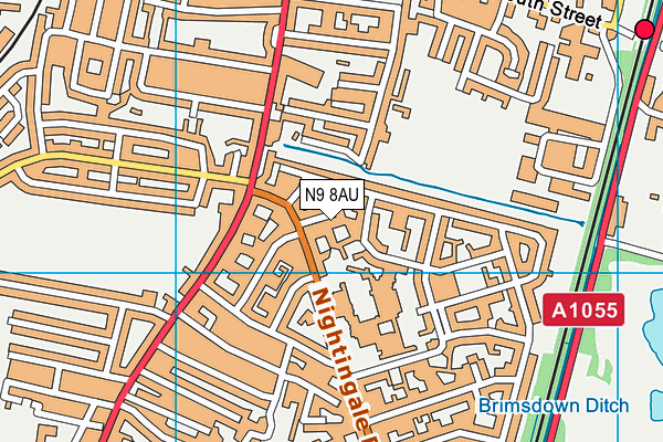 N9 8AU map - OS VectorMap District (Ordnance Survey)